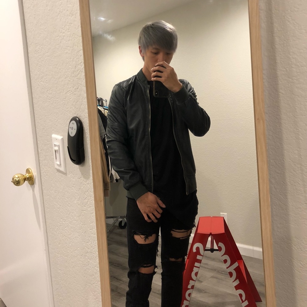 Zara Real Leather Bomber Jacket